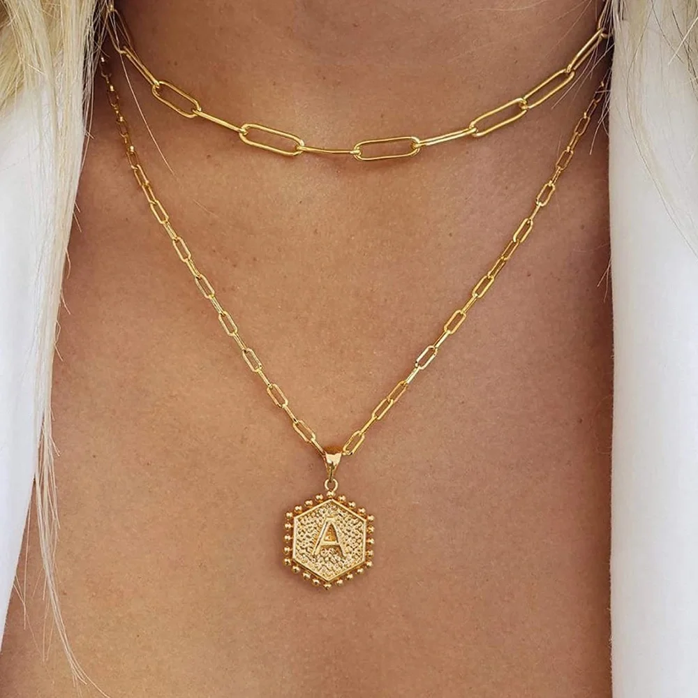::✨Delicate [GOLD] Layered Initial Necklace Set - Picture 4 of 12